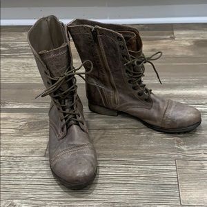 Steve Madden Leather Troopa Combat Boots